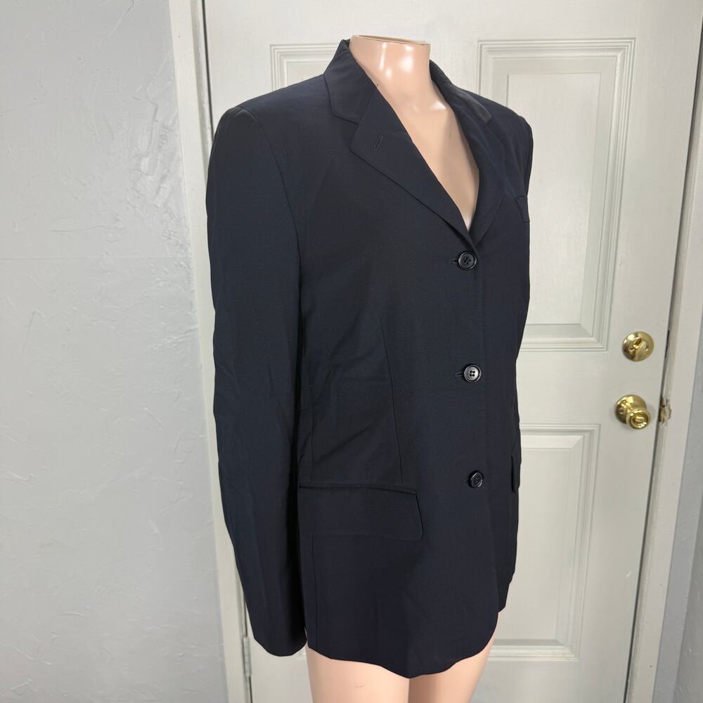 Vintage Helmut Lang Women's Jacket 42 Wool Navy B… - image 4